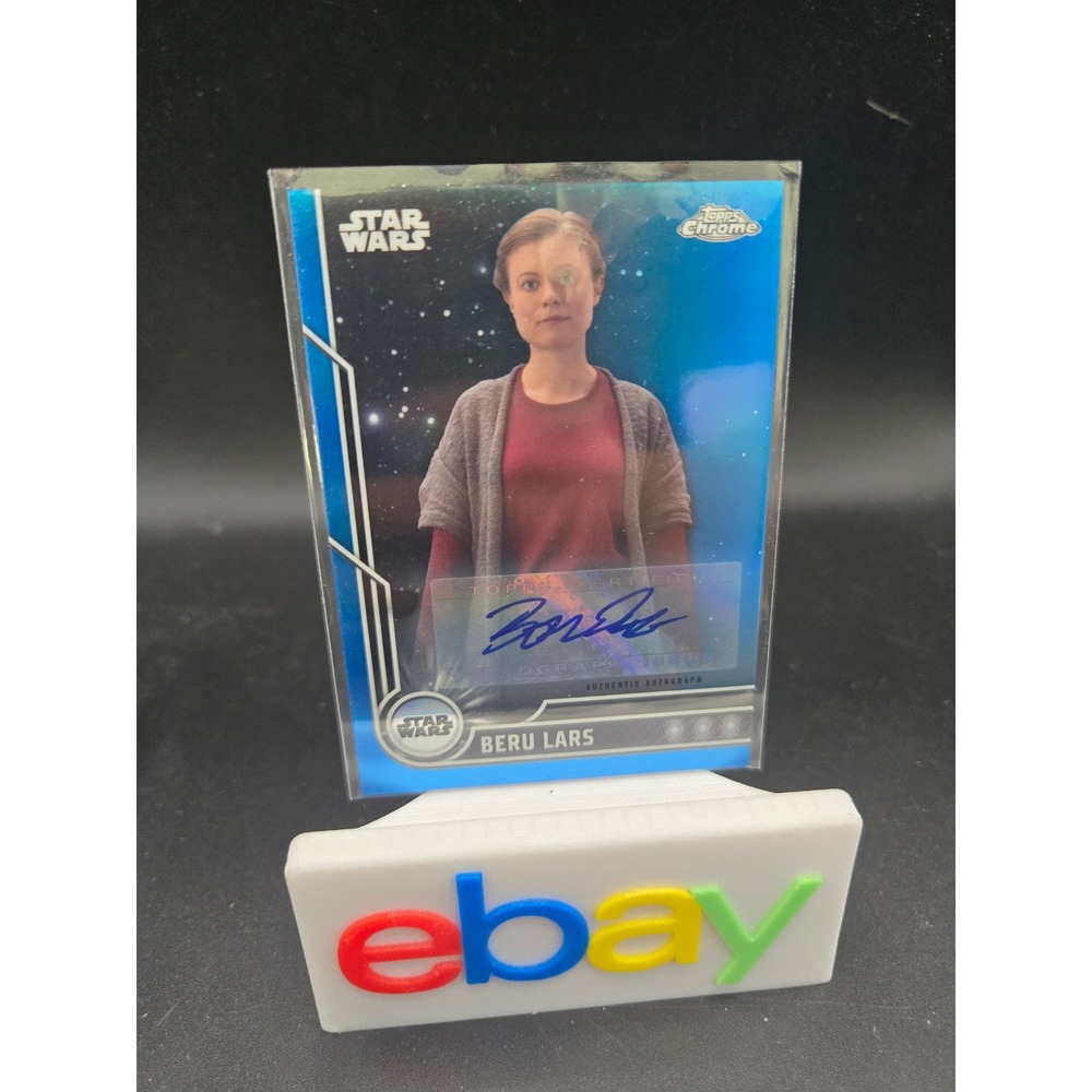 Star Wars Topps Chrome Beru Lars Bonnie Piesse Auto Signed Card 108/150 Blue